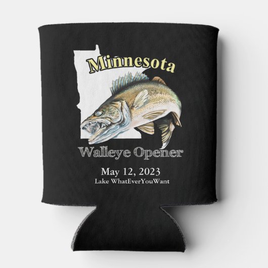 Aangepast meer/Datum Minnesota Walleye Open Dark Blikjeskoeler (Achterkant)