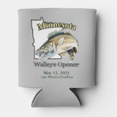 Aangepast meer/Datum Minnesota Walleye Opener Blikjeskoeler (Voorkant)
