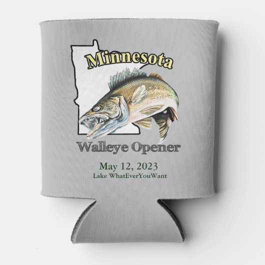 Aangepast meer/Datum Minnesota Walleye Opener Blikjeskoeler (Voorkant)
