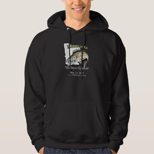 Aangepast meer/Datum Minnesota Walleye Opener Hoodie (Voorkant)