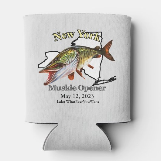 Aangepast meer/Datum New York Muskie Opener Light Blikjeskoeler (Achterkant)