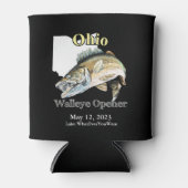 Aangepast meer/Datum Ohio Walleye Open Dark Blikjeskoeler (Voorkant)