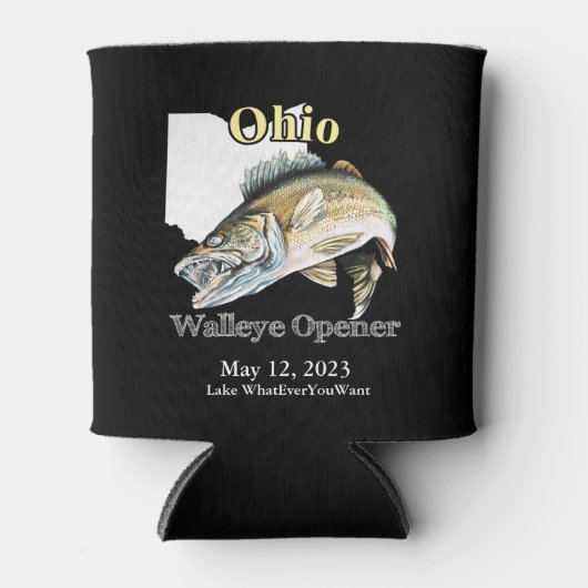 Aangepast meer/Datum Ohio Walleye Open Dark Blikjeskoeler (Voorkant)