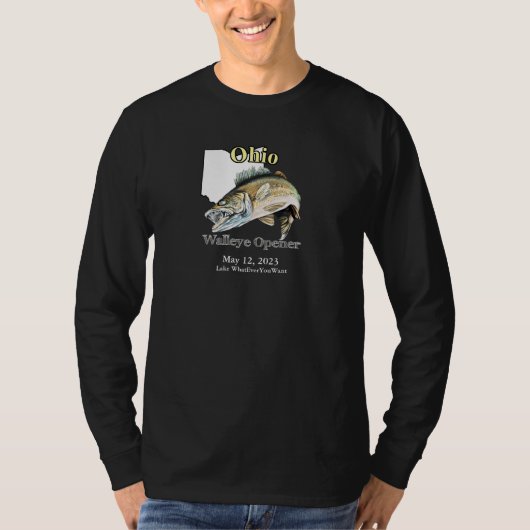 Aangepast meer/Datum Ohio Walleye Open T-Shirt (Voorkant)