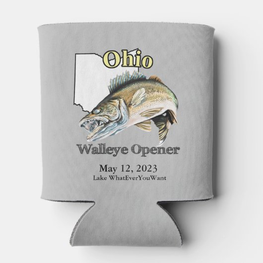 Aangepast meer/Datum Ohio Walleye Opener Light Blikjeskoeler (Achterkant)