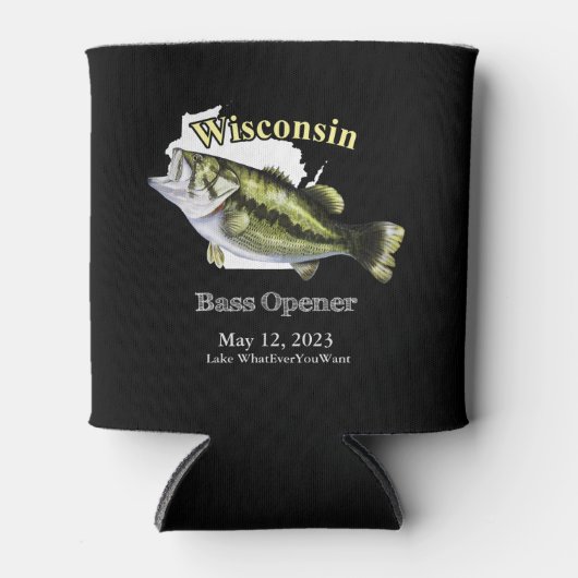 Aangepast meer/Datum Wisconsin Bass Open Dark Blikjeskoeler (Voorkant)