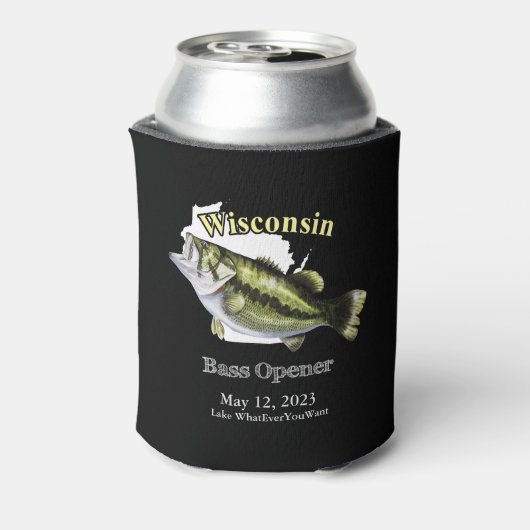 Aangepast meer/Datum Wisconsin Bass Open Dark Blikjeskoeler (Blikje Achterkant)