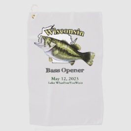 Aangepast meer/Datum Wisconsin Bass Open Towel Golfhanddoek