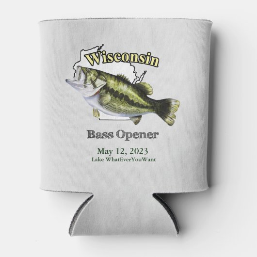 Aangepast meer/Datum Wisconsin Bass Opener Light Blikjeskoeler (Voorkant)