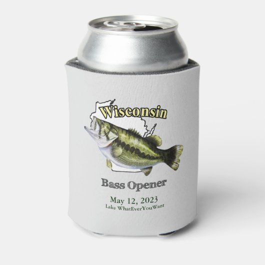 Aangepast meer/Datum Wisconsin Bass Opener Light Blikjeskoeler (Blikje Achterkant)