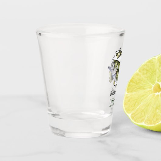 Aangepast meer/Datum Wisconsin Bass Opener Shot Glas (Links)