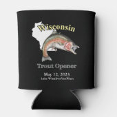 Aangepast meer/datum wisconsin forel opener donker blikjeskoeler (Achterkant)
