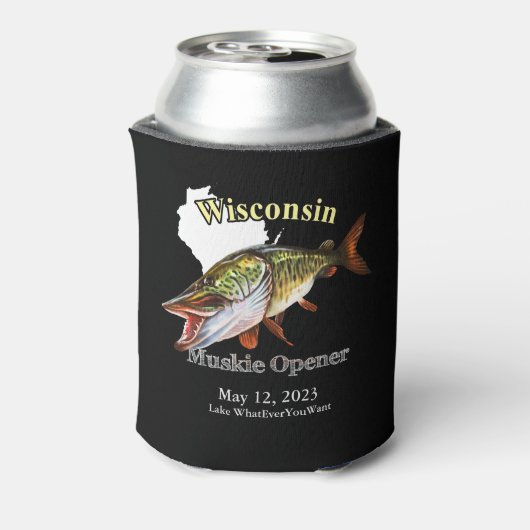 Aangepast meer/Datum Wisconsin Muskie Open Dark Blikjeskoeler (Blikje Achterkant)