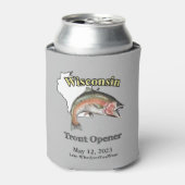 Aangepast meer/Datum Wisconsin Trout Open Light Blikjeskoeler (Blikje Voorkant)
