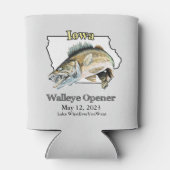 Aangepast meer en datum Iowa Walleye Open Light Blikjeskoeler (Achterkant)
