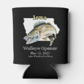 Aangepast meer en datum Iowa Walleye Open Light Ca Blikjeskoeler (Achterkant)