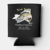 Aangepast meer en datum New York Walleye OpenCan Blikjeskoeler (Voorkant)