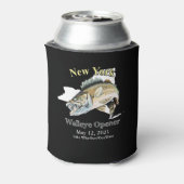 Aangepast meer en datum New York Walleye OpenCan Blikjeskoeler (Blikje Achterkant)