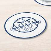 Aangepast meer, strand- en bootantenanker ronde kartonnen onderzetter (Gebogen)