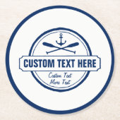 Aangepast meer, strand- en bootantenanker ronde kartonnen onderzetter (Voorkant)