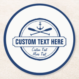 Aangepast meer, strand- en bootantenanker ronde kartonnen onderzetter