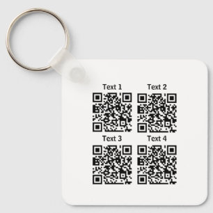 Aangepast meerdere 4 Qr-code minimalistische sleut Sleutelhanger