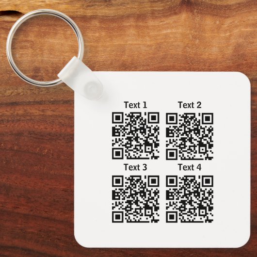 Aangepast meerdere 4 Qr-code minimalistische sleut Sleutelhanger (Voorkant)