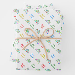 Aangepast meertalig vrolijk kerstinpakpapier inpakpapier vel