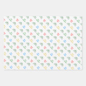 Aangepast meertalig vrolijk kerstinpakpapier inpakpapier vel (Voorkant)