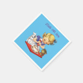 Aangepast  meisje die een taart bakken servet (Hoek)