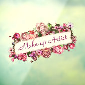 Aangepast meisje-Floral Makeup artistieke Studio Raamsticker (Vel 3)