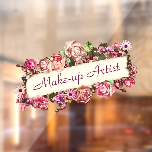 Aangepast meisje-Floral Makeup artistieke Studio Raamsticker (Vel 2)