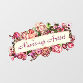 Aangepast meisje-Floral Makeup artistieke Studio Raamsticker (Vel)