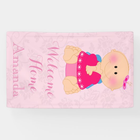 Aangepast meisje \\ jongen spandoek (Horizontaal)