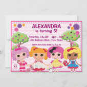 Aangepast meisje Ragdoll Birthday Party Kaart (Voorkant)