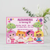 Aangepast meisje Ragdoll Birthday Party Kaart (Staand voorkant)