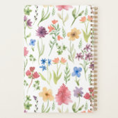 Aangepast meisje spoelt wilde bloemen en vlinders planner (Achterkant)