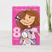 Aangepast meisje's verjaardagskaart "Girlie Knuffe Kaart (Voorkant)