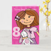 Aangepast meisje's verjaardagskaart "Girlie Knuffe Kaart (Gele Bloem)