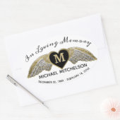 Aangepast Memorial Monogram Ovale Sticker (Envelop)