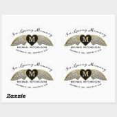 Aangepast Memorial Monogram Ovale Sticker (Vel)