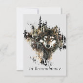 Aangepast Memorial Wolf Animal Waterverf Mountain Kaart (Voorkant)
