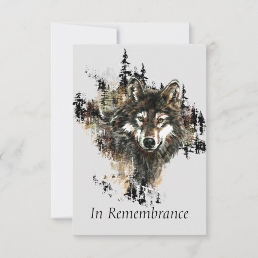 Aangepast Memorial Wolf Animal Waterverf Mountain Kaart (Voorkant)