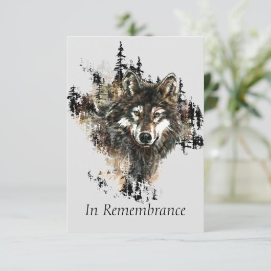Aangepast Memorial Wolf Animal Waterverf Mountain Kaart (Staand voorkant)