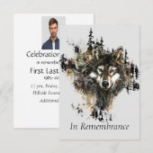 Aangepast Memorial Wolf Animal Waterverf Mountain Kaart (Voorkant / Achterkant)