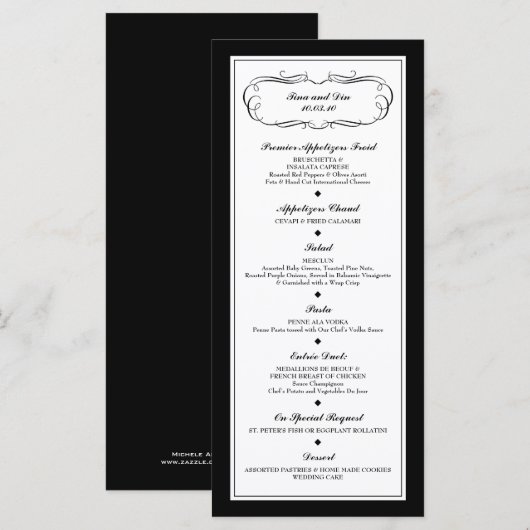 Aangepast menu (Voorkant / Achterkant)