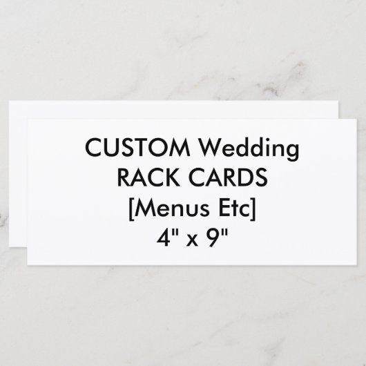 Aangepast menu en programma Kaarten 4 "x 9" Landsc (Voorkant / Achterkant)