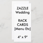 Aangepast menu en programmakaarten 9-inch x4-inch  (Voorkant / Achterkant)