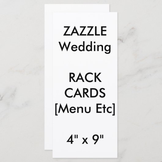 Aangepast menu en programmakaarten 9-inch x4-inch  (Voorkant / Achterkant)