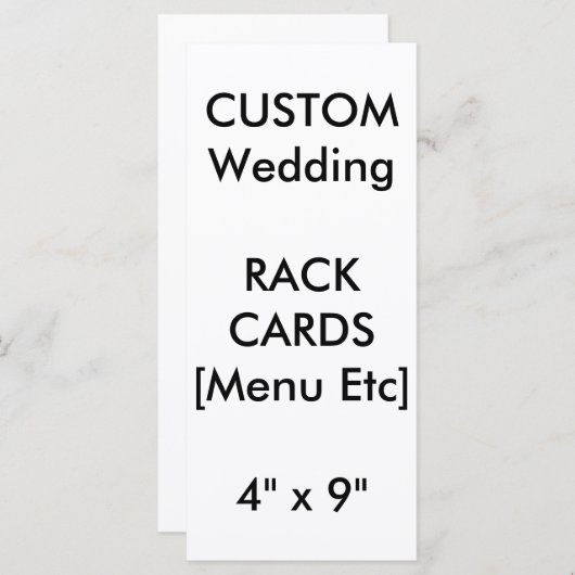 Aangepast menu en programmakaarten 9-inch x4-inch (Voorkant / Achterkant)